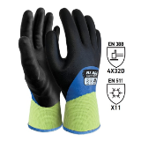 Nitrile Waterproof Thermal Work Glove Black/Yellow, Medium, One Pair
